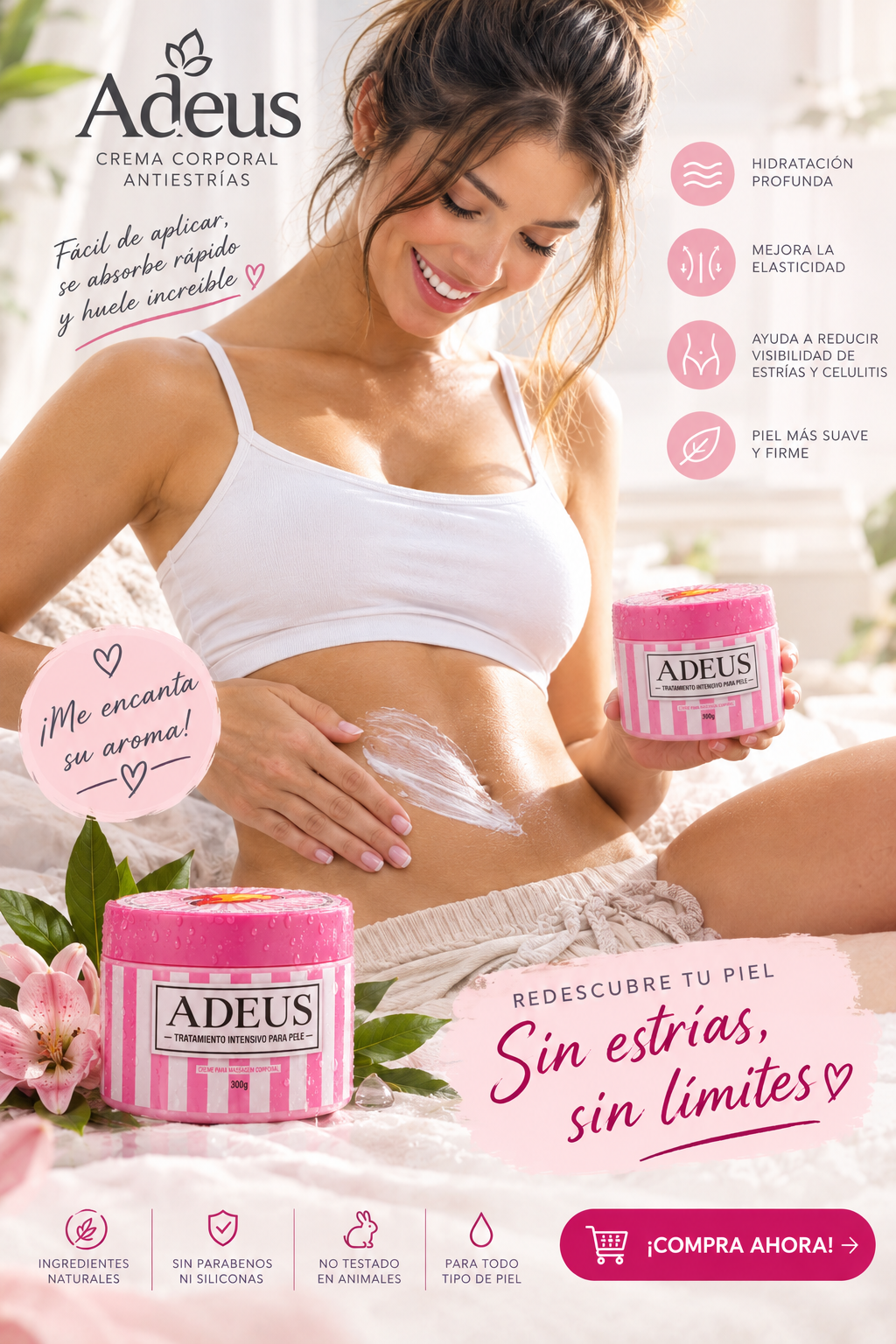 Adeus Crema Reafirmante | Anticelulítica y Antiestrías